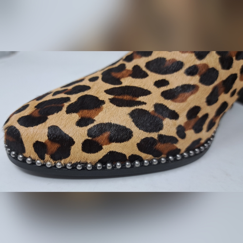NWT Coach Drea Ankle Boots Bootie Zip Shoes Heels Leopard Calf Fur 8 US 38.5 EU - Picture 3 of 14